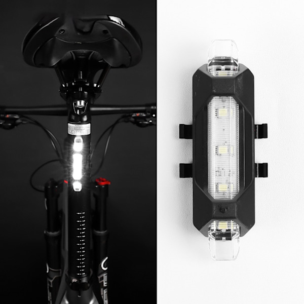 Cykelljus LED vattentät bakljus bakre USB uppladdningsbar B White