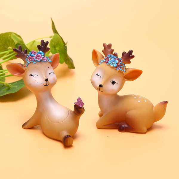 Sika Rådjur Bakning Tårta Topper Dekoration Miniatyrer Fairy Garden C