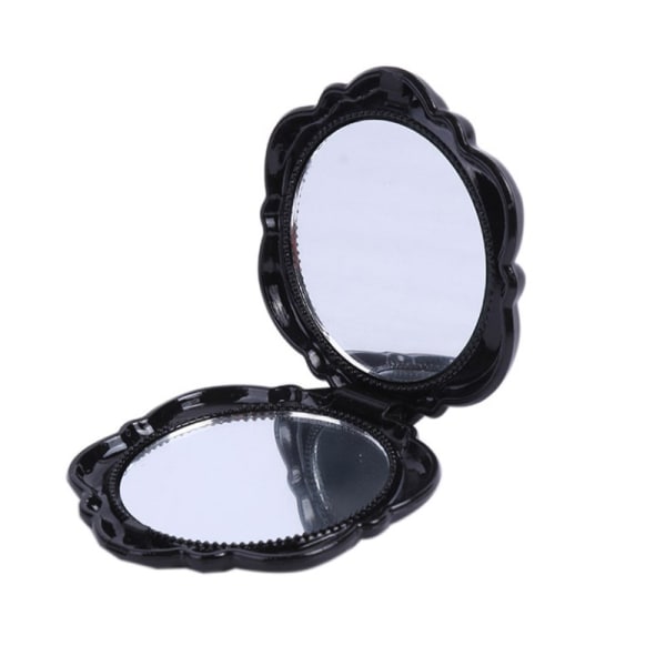 Spegel Retro Rose Flower Small Pocket Makeup Mirror Dubbel sida White