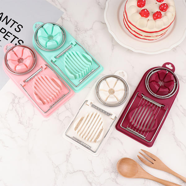 Egg ter Egg Slicer Sectioner ter Form Flower-Shape Lunch Mea Red