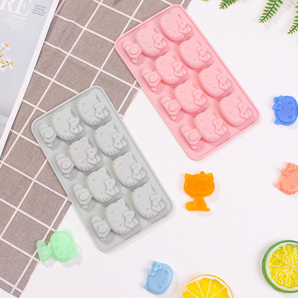 Creative e Cat Silicone Summer Ice Block Form DIY Homemade Crys Pink