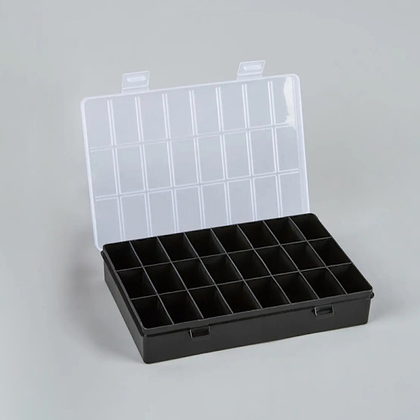 Praktisk 24 Grids Fack Plast Förvaringslåda Smycken Öron Black
