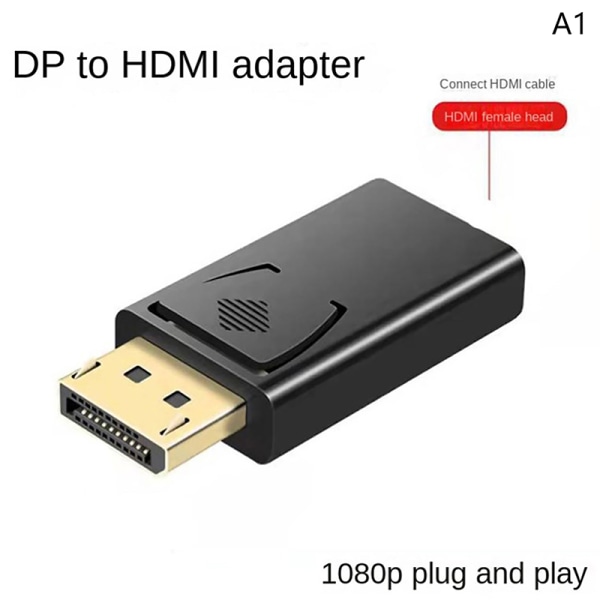 DisplayPort till HDMI-kompatibel adapter DP hane till hona HDMI-C 4K-30hz