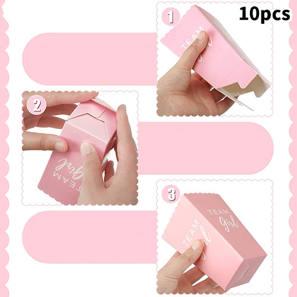 10st Gender Reveal Party Popcorn Boxes Baby's Sex Reveals Part Pink