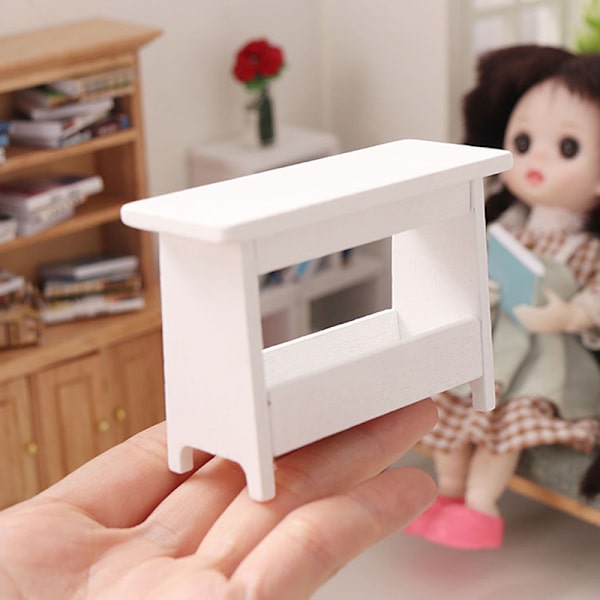 1:12 Dockhus Mini Pall Skrivbord Bord Modell Skåp Bokhylla Fu