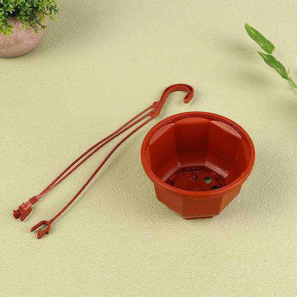 1st Hängande åttakantig blomkruka Plastblomma Suckulent Orkidé Coffee