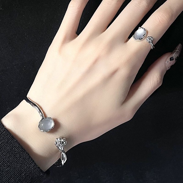 Creative Flower Justerbara Armband Öppningsring För Kvinnor Fas B