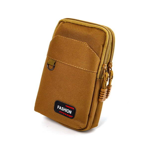 Double Layer EDC Molle Bag Outdoor Military Waist Fanny Pack Me Khaki