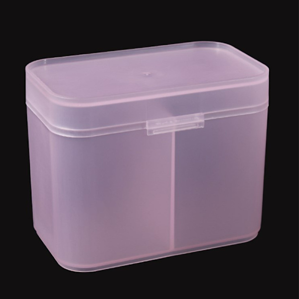 Bomullsdynor Spinn Nagelservetter Makeup Borstar Organizer Förvaring Bo Transparent