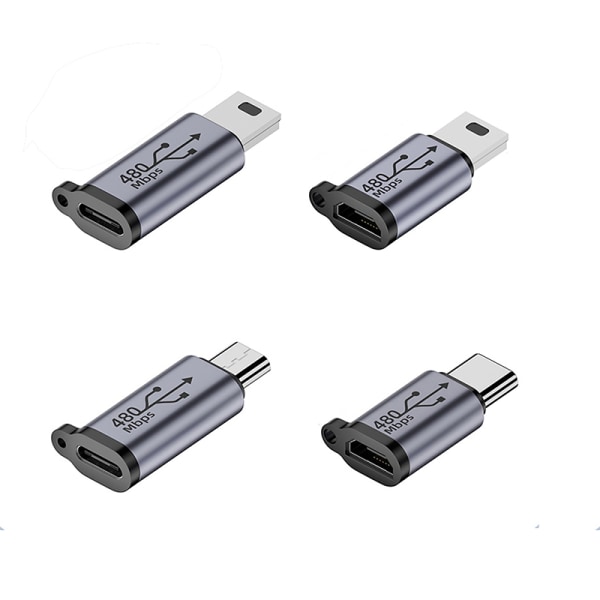 USB-C till Micro USB Mini USB Adapter Typ-C Hona till Micro USB TypeC F To MiniUSB M