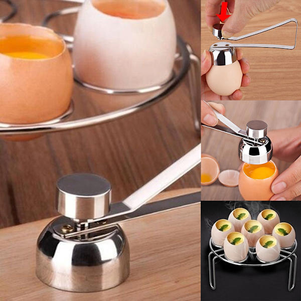 Ägg i rostfritt stål Äggskal Topper Skalöppnare Kitchen Co A