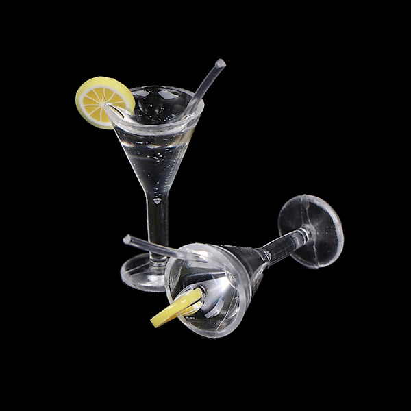 2ST 1:12 Dollhouse miniature Drick citronsaft Bägare Kök Enl