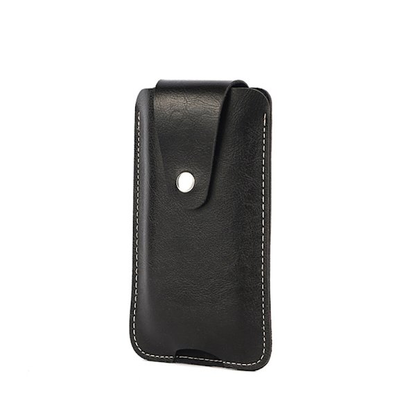 Män Läder Mobiltelefonhölster Universal Outdoor Sport Bälte C Black