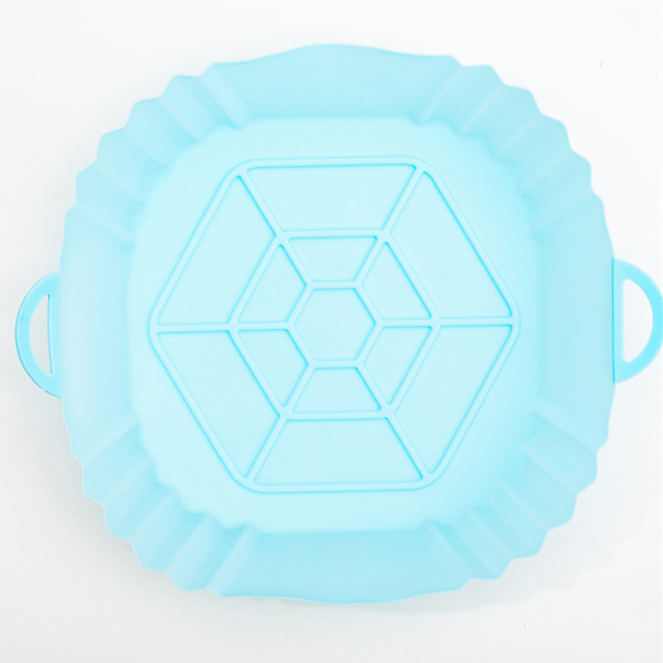 Silikon Air Fryer Pot Basket Liners Non-Stick Säker Ugnsbakning SquareLightBlue