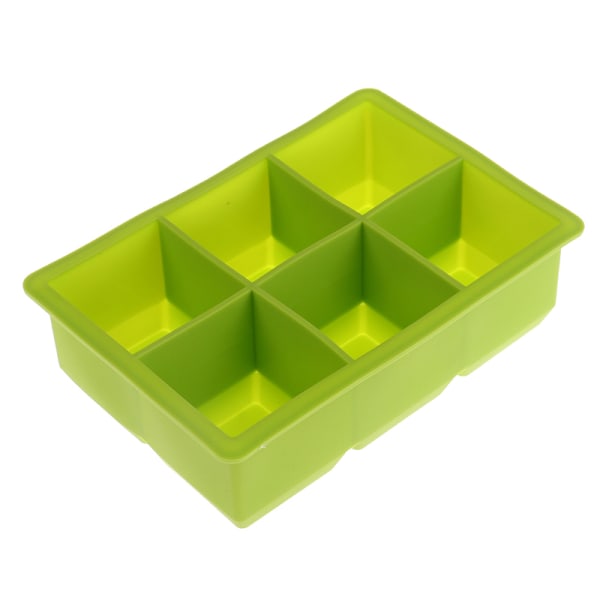 6 Grid Ice Tray Form Stor DIY Grade Silikon Ice Cube Square Green