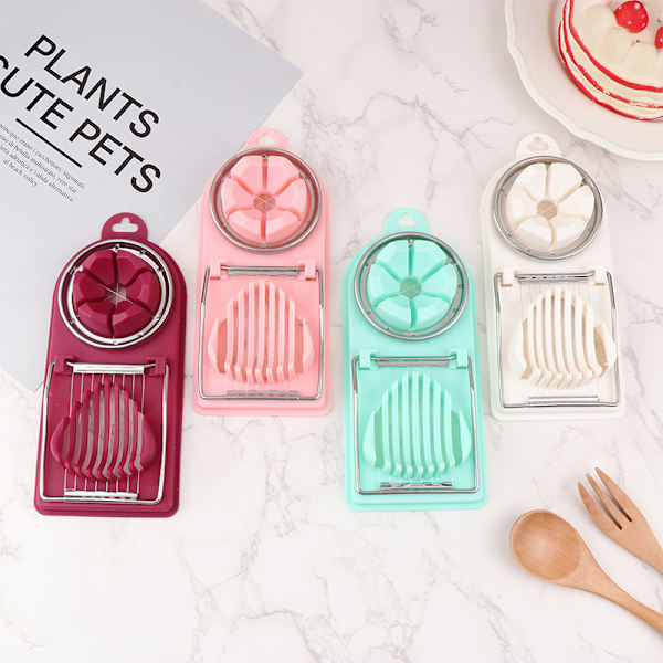 Egg ter Egg Slicer Sectioner ter Form Flower-Shape Lunch Mea Red