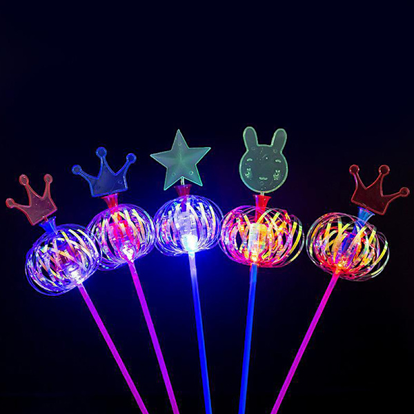 Rainbow Magic Stick Wand LED Bubble Flower Färgglad Lysande Till