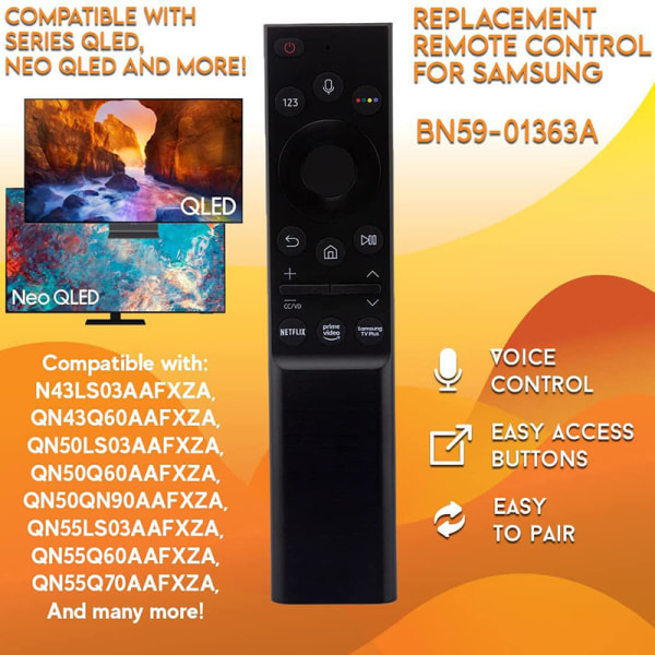 Lämplig för QLED Voice Smart TV Fjärrkontroll Universal BN59 A1 01363A