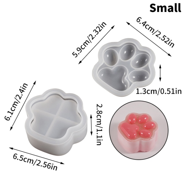 Cats Paw Container Molds Form DIY-smycken Small