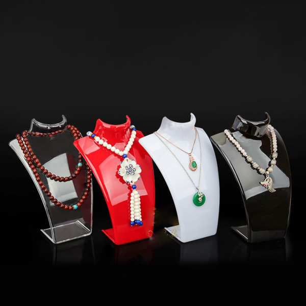 4 färger akryl skyltdocka Halsband Smycken Display Hållare Black