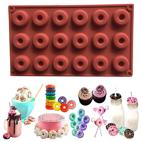 18 Cavity Mini Donut Silikon Form DIY Cake Accessori
