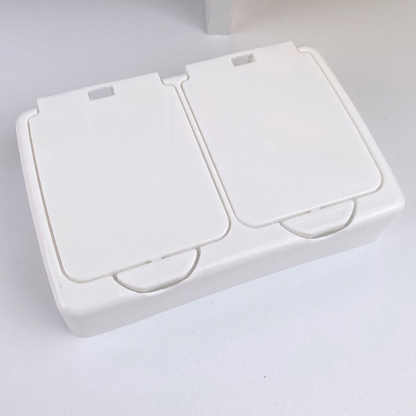 e Plastknapp Skrivbordsförvaringsbox Smycken Organizer Case Wit Double grid Without sticker