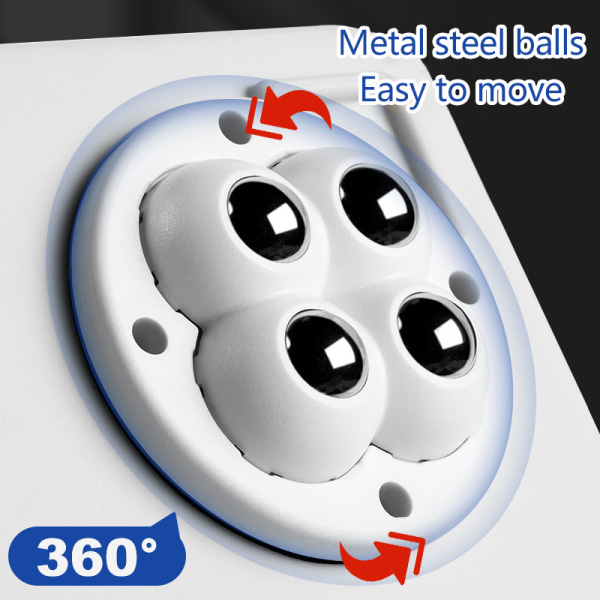 4st självhäftande typ Mute Ball Universal Wheel 4 Beads Drag Black 4pcs