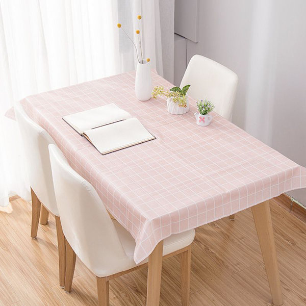 Rectangula Grid Printed Duk Vattentät Oljetätt Kök White 90*137cm