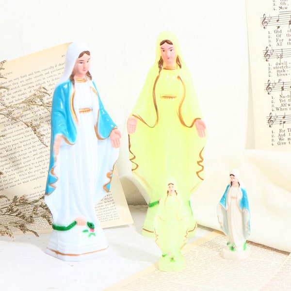 Katolsk Maria staty Madonna Handgjord Jungfru Maria staty Jesus Colorful 6.5cm