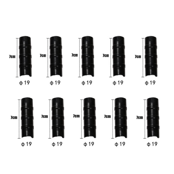 10x Greenhouse Plast Black Snap Clamp för PVC Pipe Greenhouse φ19mm