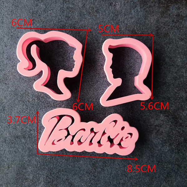 DIY Kawaii Barbie Cookie ter Form 3D Anime Cartoon Biscuits Fon