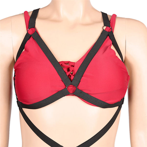 Svart Helkropp Ny Kvinnor Kroppssele BH Cage Top Underkläder A