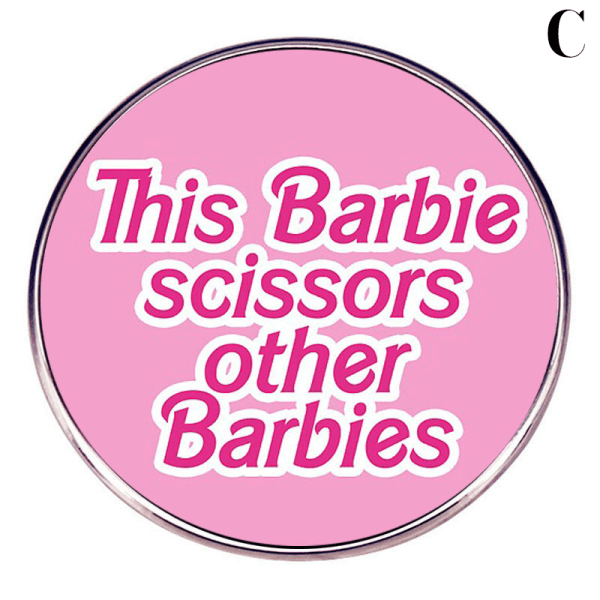 Barbie Brosch Bokstav Legering Pins Skolväska Badge Dekoration Del C