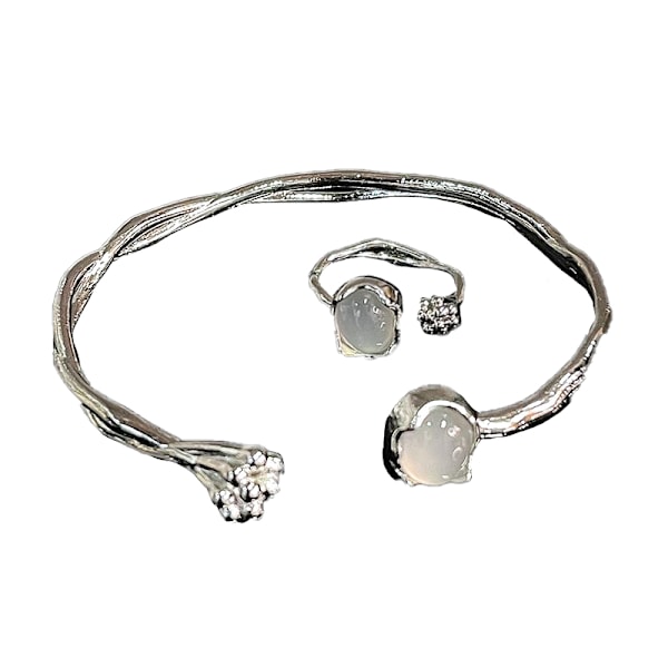 Creative Flower Justerbara Armband Öppningsring För Kvinnor Fas B