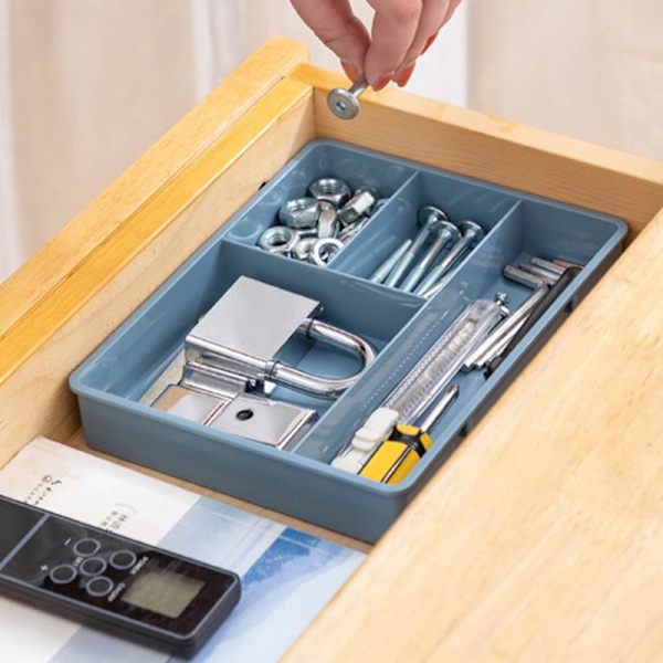 Skrivbordslåda Organizer Stapelbar multi-cell Desktop Storage Divi Blue