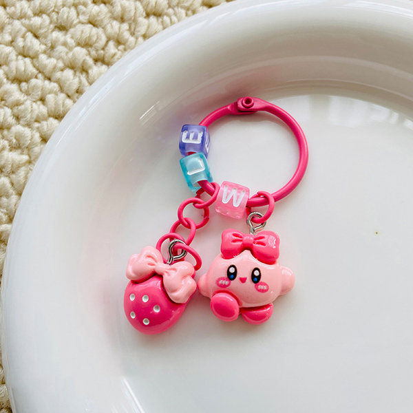 Kawaii Star Kirby Nyckelring Tecknad Anime Nyckelring För tjejer och Ba A5
