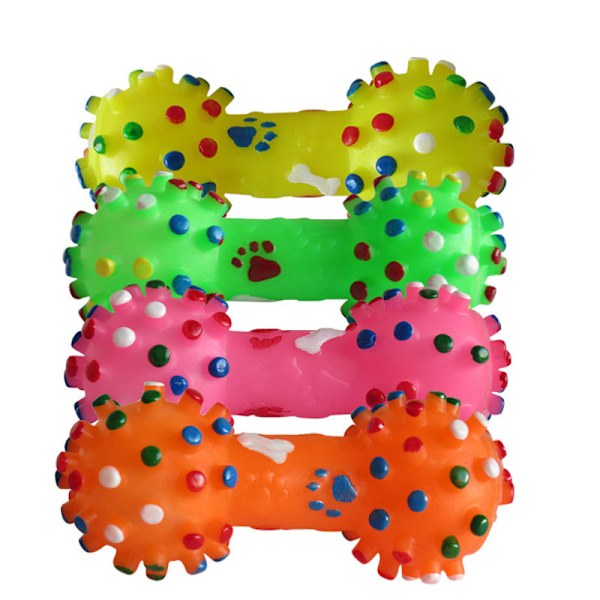 Prickade hantelformade hundleksaker Pipande Faux Bone Pet Chew Toys