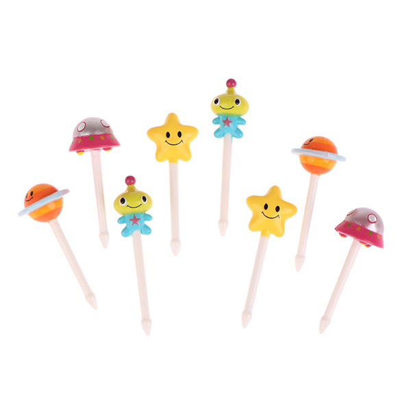 6/8 st Fruktgafflar Tecknade djur Snack Dessert Tårta Djur De A2