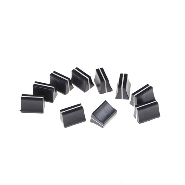 10 x Black Slide Potentiometer Mixer Fader Knopp 19mmLx12mmW för