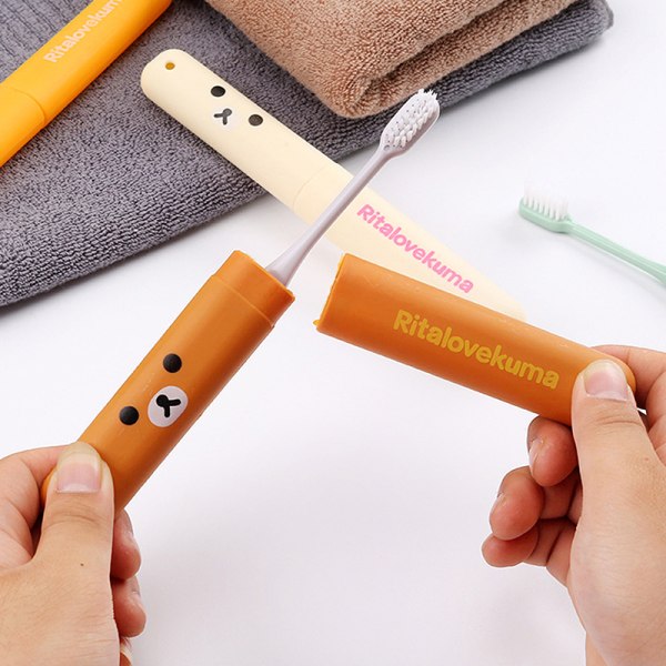 Toothrush Cap Case Protect Storage e Box Portable Toothbrush Co Beige