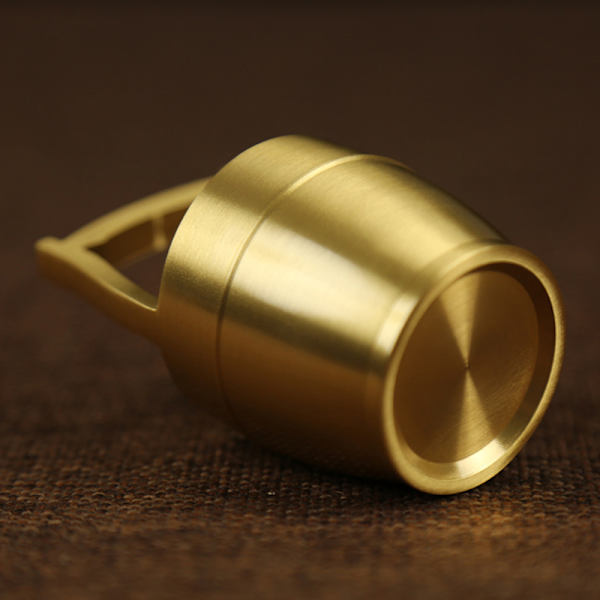 Ren mässing hink med guld Ornament Lucky Fortune Craft Feng Shu A