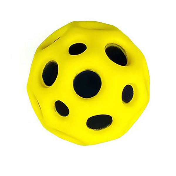 Användbar Hål Galaxy Soft Bouncy Ball Anti-fall Moon Form Porös Yellow