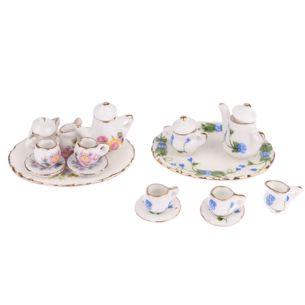 Set i miniatyr porslin Bordsservis Kök Dollhouse Tea A3