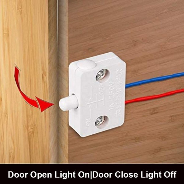 Garderob Ljusbrytare Dörr Touch Switch Automatisk Belysning Cabi White