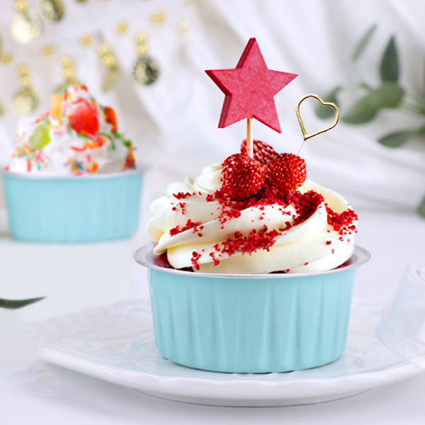 10 st Återanvändbara runda aluminiumfolie Plåtkopp Pudding molds B C