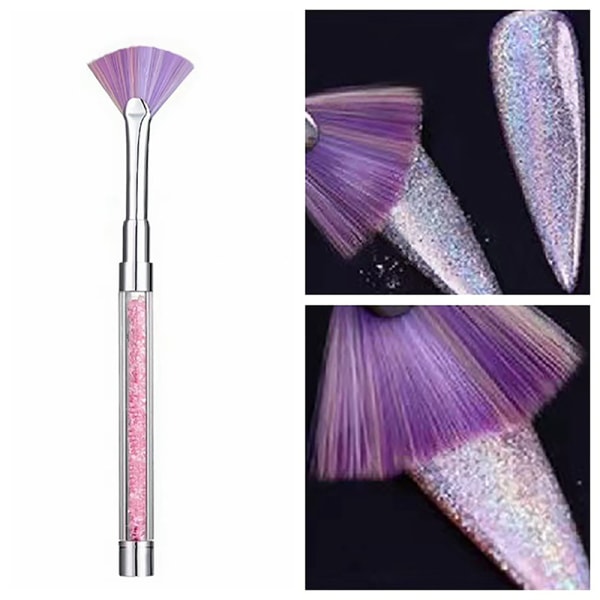 Fan Shape Gradient Nail Glitter Powder Remover Brush Nail Art D