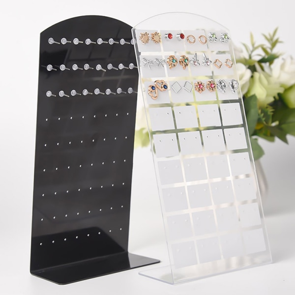 48/72 Hål Creative Smycken Örhängen Studs Display Rack Portab White 18X8.8cm