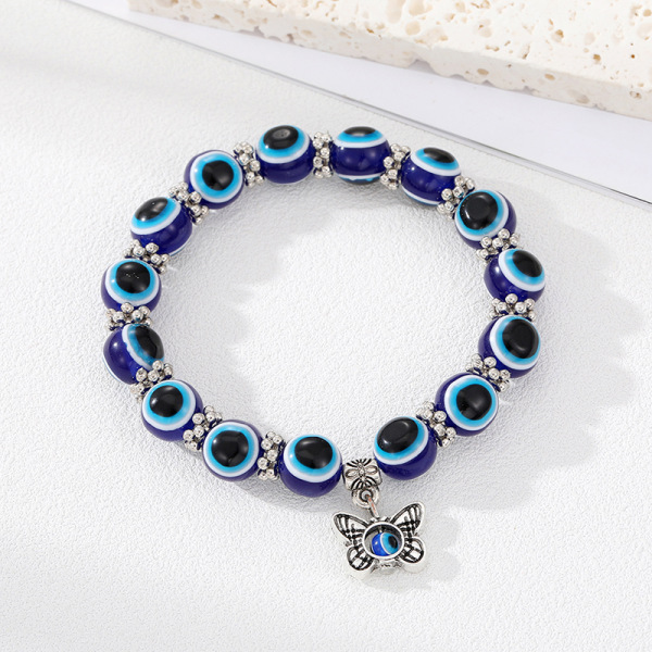 Blue Evil Eye Armband Hand of Fatima Turkey Thousand Eyes Wish A6