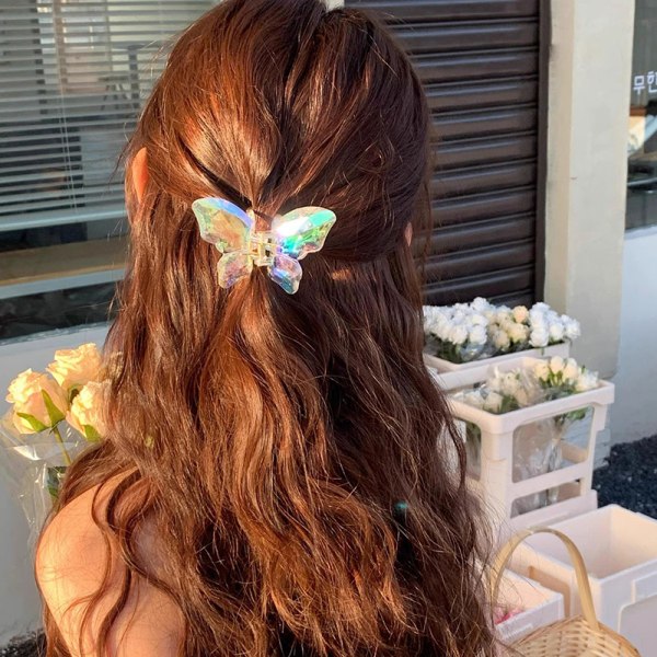 Hårklor Crystal Butterfly Symphony Hair Claw Halkfritt hår Cr