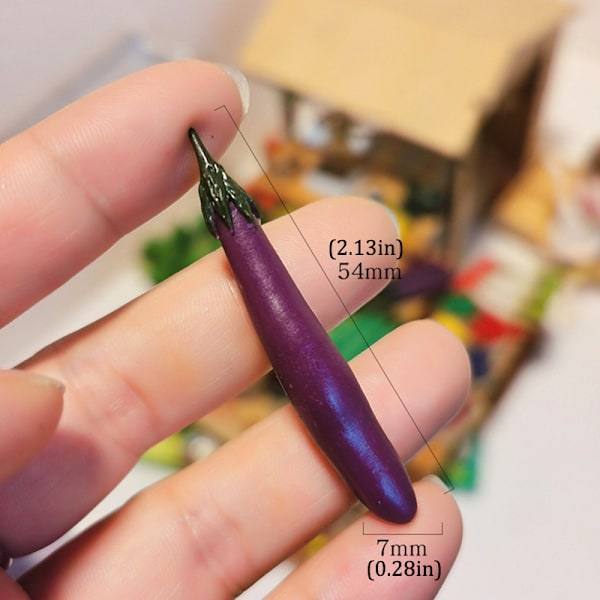 1:12 Dockhus Miniatyr grönsaksmini Bitter Melon EggLuffa K Eggplant